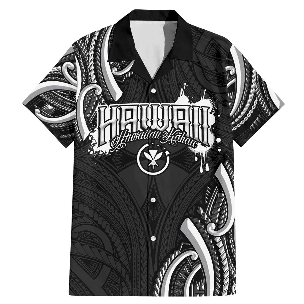 Traditional Art Hawaiian Kakau Tattoos Family Matching Mermaid Dress and Hawaiian Shirt White LT03 Dad's Shirt - Short Sleeve White - Polynesian Pride