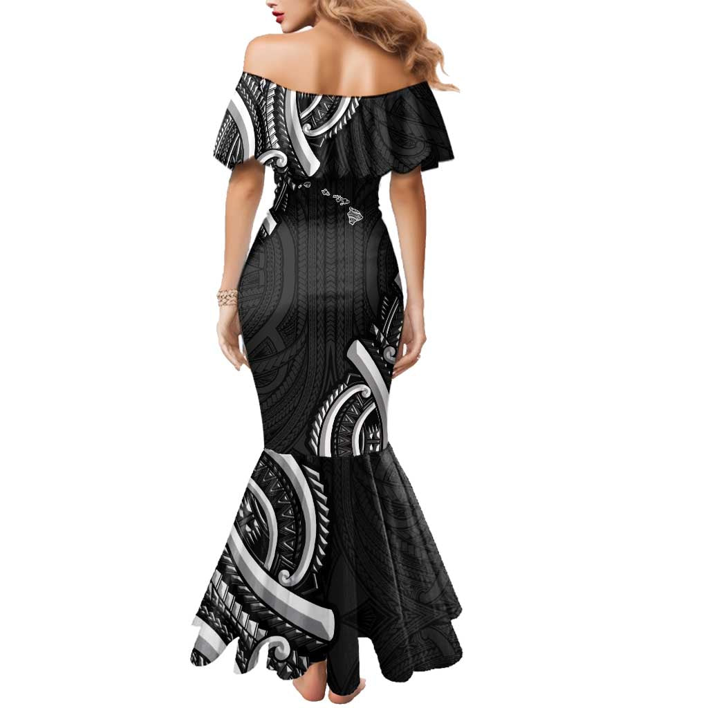 Traditional Art Hawaiian Kakau Tattoos Family Matching Mermaid Dress and Hawaiian Shirt White LT03 - Polynesian Pride