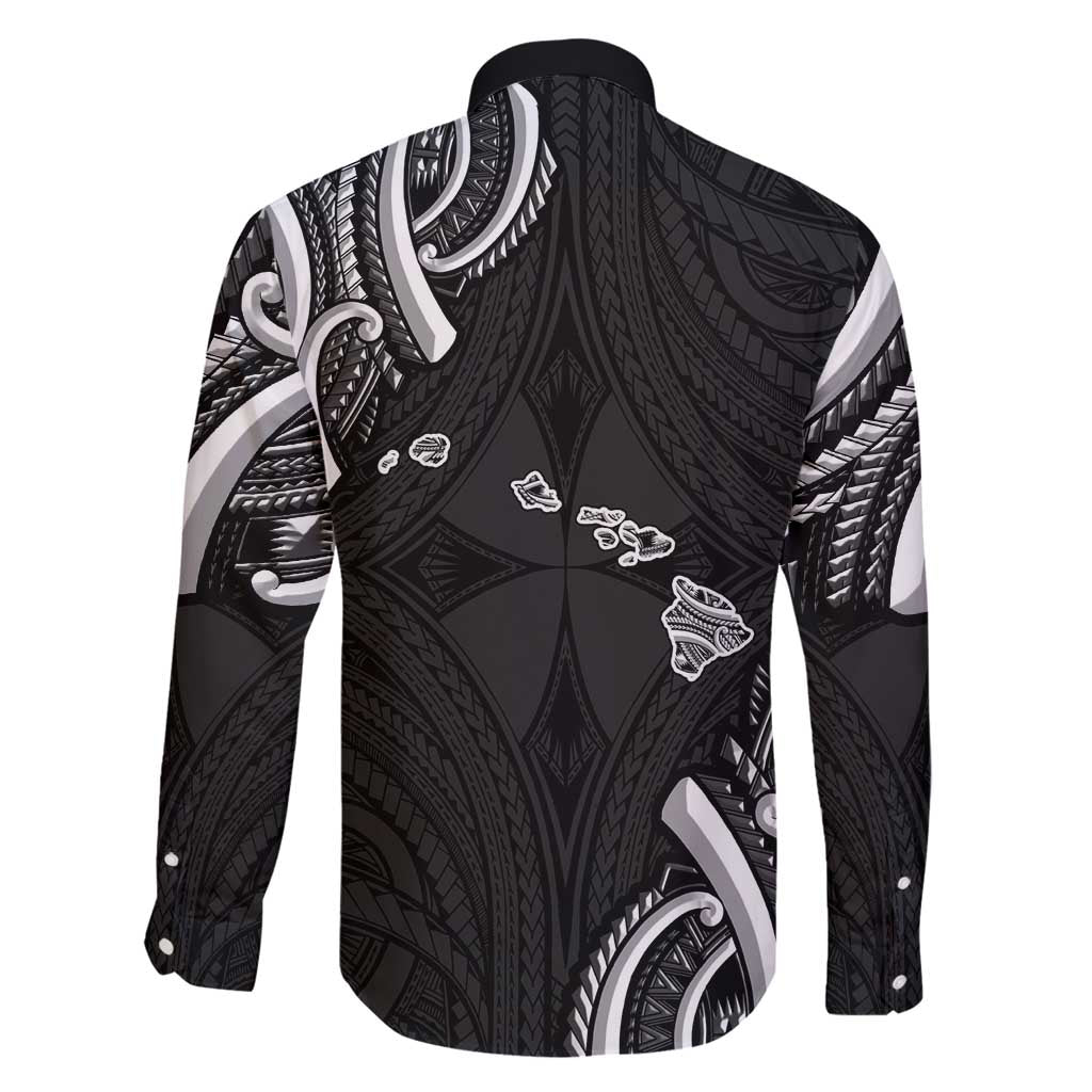 Traditional Art Hawaiian Kakau Tattoos Family Matching Off Shoulder Short Dress and Hawaiian Shirt White LT03 - Polynesian Pride