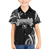 Traditional Art Hawaiian Kakau Tattoos Family Matching Off Shoulder Short Dress and Hawaiian Shirt White LT03 Son's Shirt White - Polynesian Pride