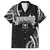 Traditional Art Hawaiian Kakau Tattoos Family Matching Short Sleeve Bodycon Dress and Hawaiian Shirt White - Polynesian Pride