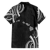 Traditional Art Hawaiian Kakau Tattoos Family Matching Short Sleeve Bodycon Dress and Hawaiian Shirt White LT03 - Polynesian Pride