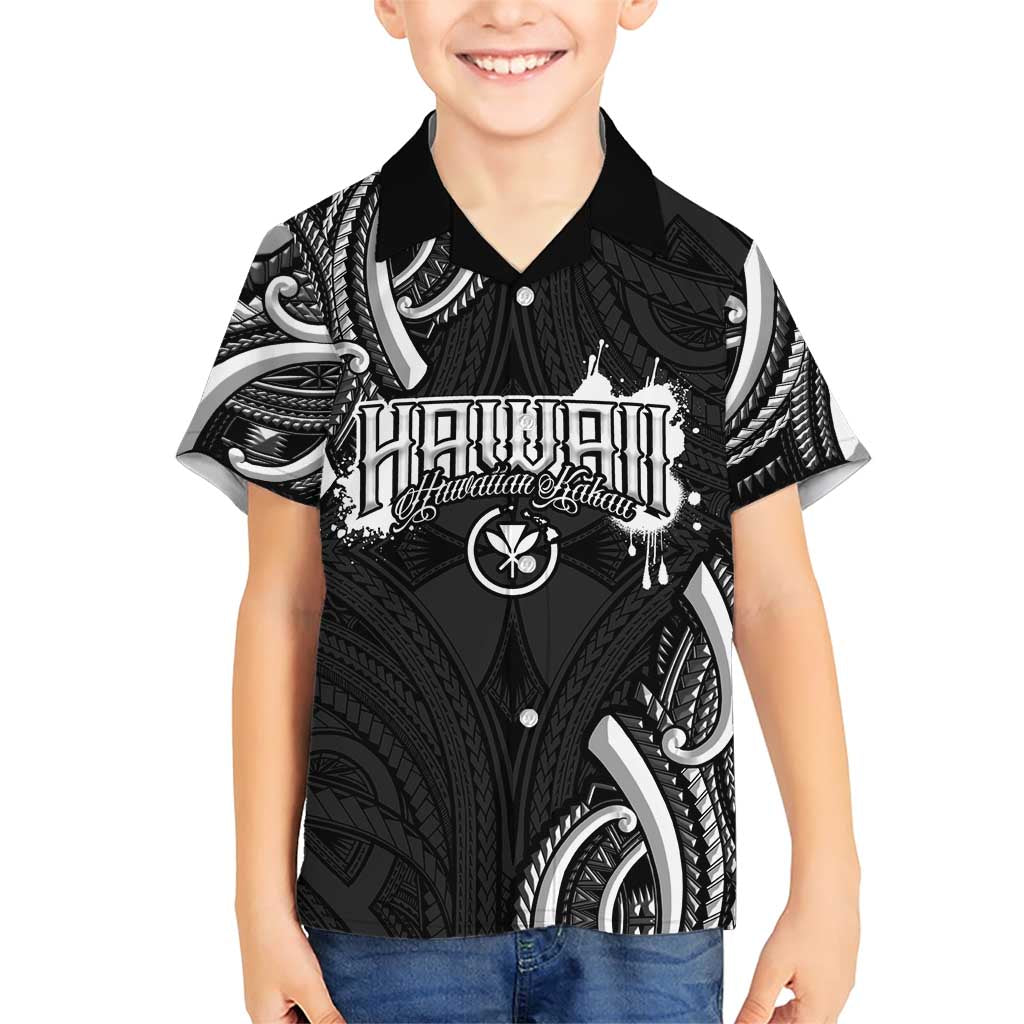 Traditional Art Hawaiian Kakau Tattoos Family Matching Short Sleeve Bodycon Dress and Hawaiian Shirt White LT03 Son's Shirt White - Polynesian Pride