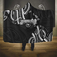 Traditional Art Hawaiian Kakau Tattoos Hooded Blanket White - Polynesian Pride