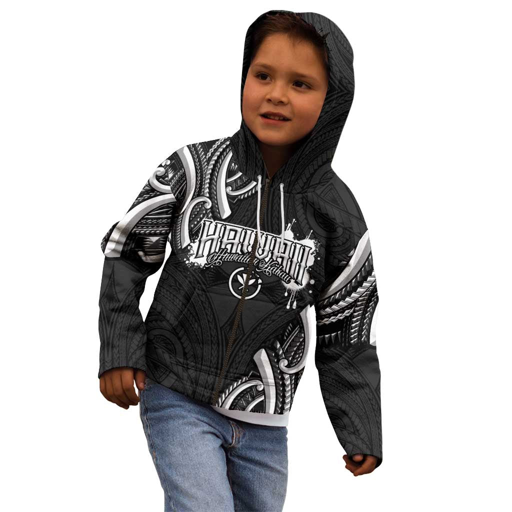 Traditional Art Hawaiian Kakau Tattoos Kid Hoodie White - Polynesian Pride