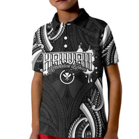 Traditional Art Hawaiian Kakau Tattoos Kid Polo Shirt White LT03 Kid White - Polynesian Pride