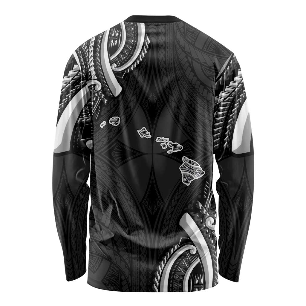 Traditional Art Hawaiian Kakau Tattoos Long Sleeve Shirt White - Polynesian Pride