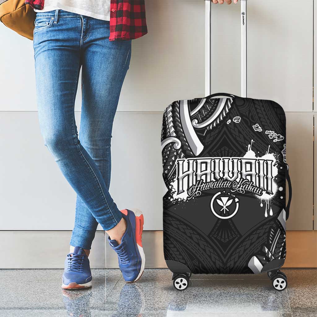 Traditional Art Hawaiian Kakau Tattoos Luggage Cover White - Polynesian Pride