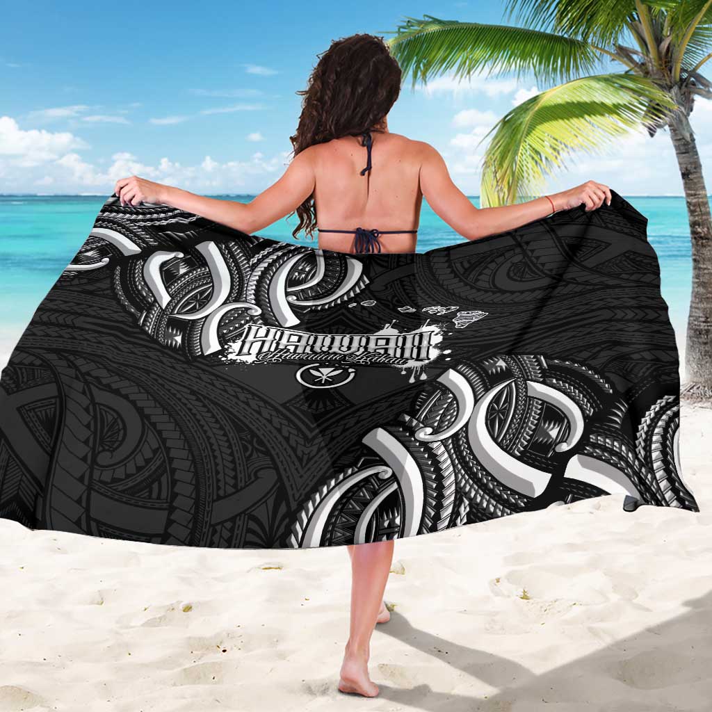Traditional Art Hawaiian Kakau Tattoos Sarong White - Polynesian Pride
