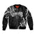 Traditional Art Hawaiian Kakau Tattoos Sleeve Zip Bomber Jacket White - Polynesian Pride