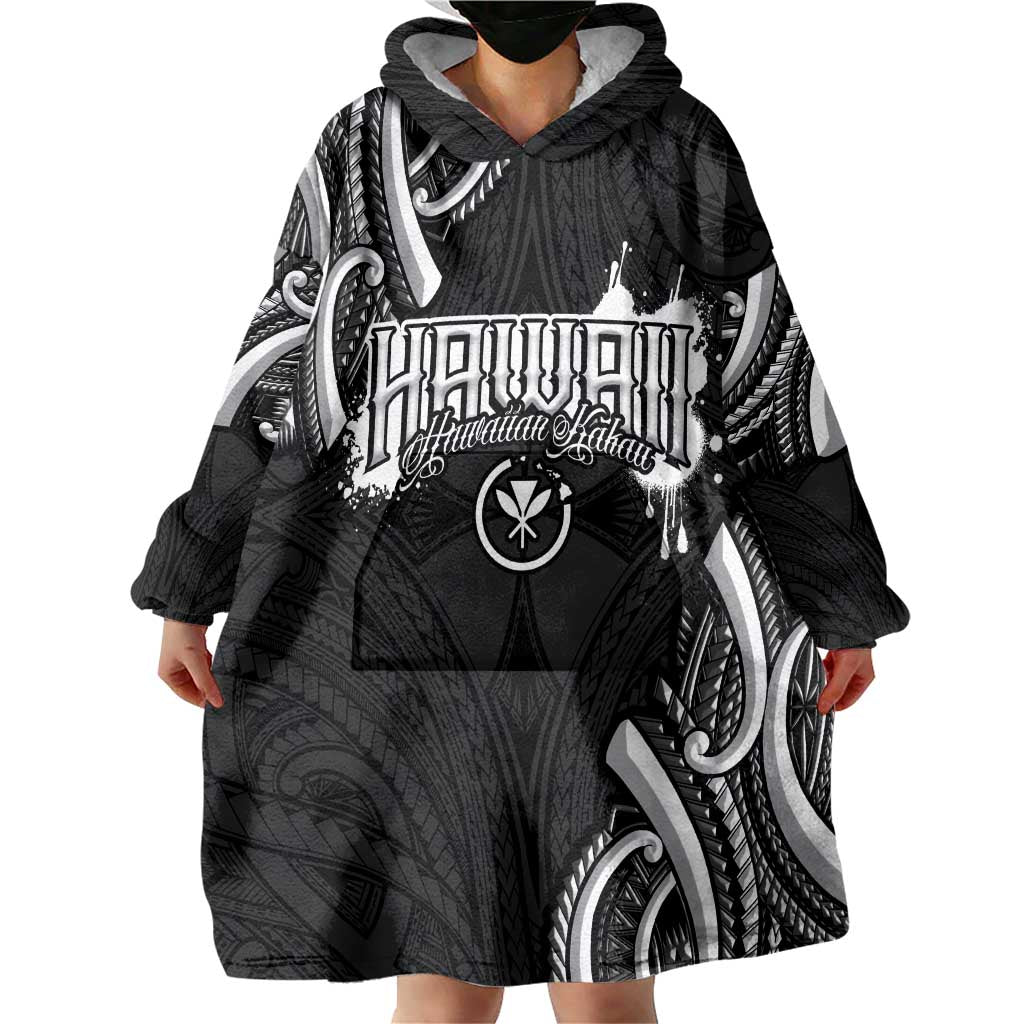 Traditional Art Hawaiian Kakau Tattoos Wearable Blanket Hoodie White - Polynesian Pride