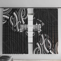 Traditional Art Hawaiian Kakau Tattoos Window Curtain White - Polynesian Pride