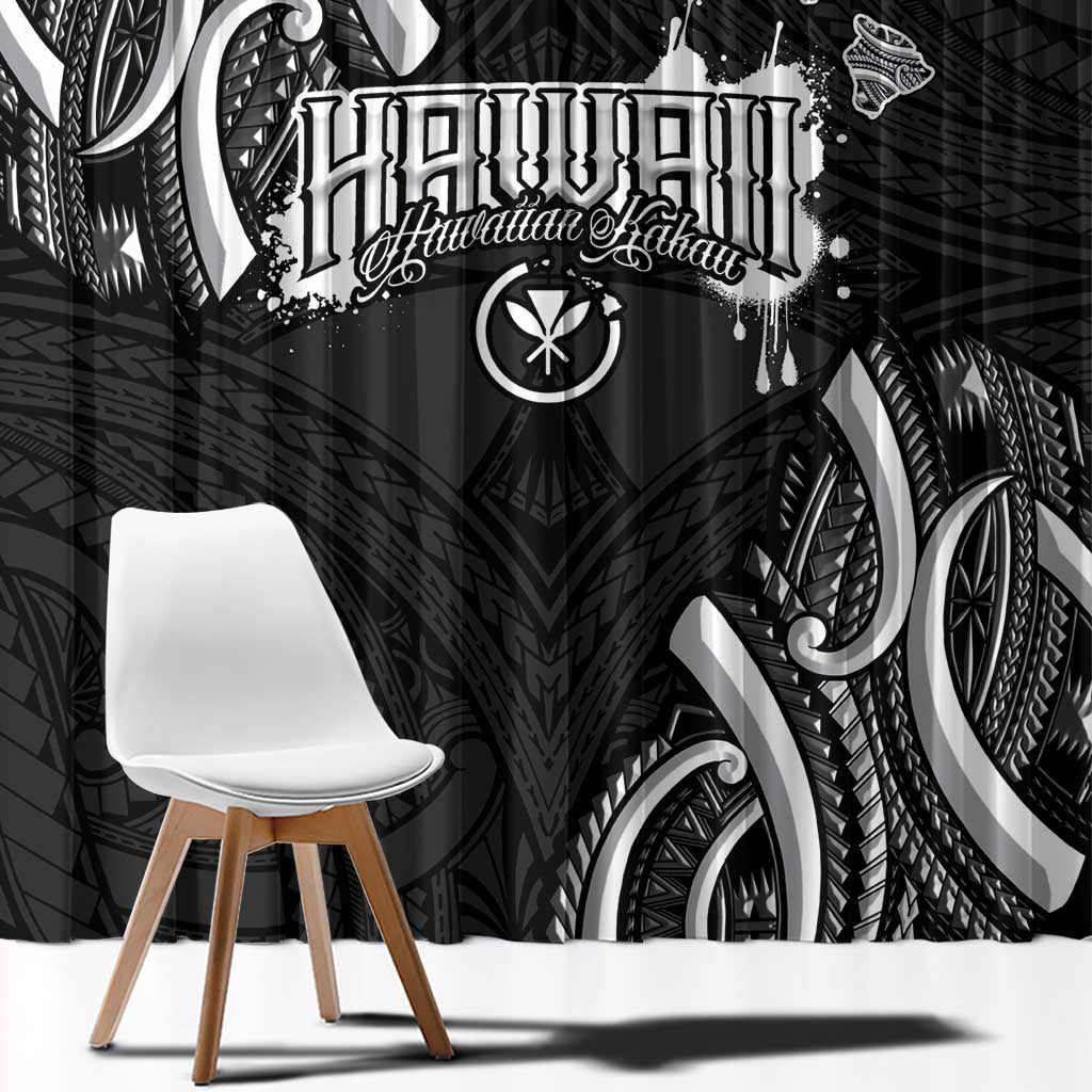 Traditional Art Hawaiian Kakau Tattoos Window Curtain White - Polynesian Pride