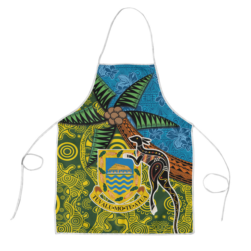 Tuvalu and Australia Together Apron Tapa Pattern and Aboriginal mix Culture