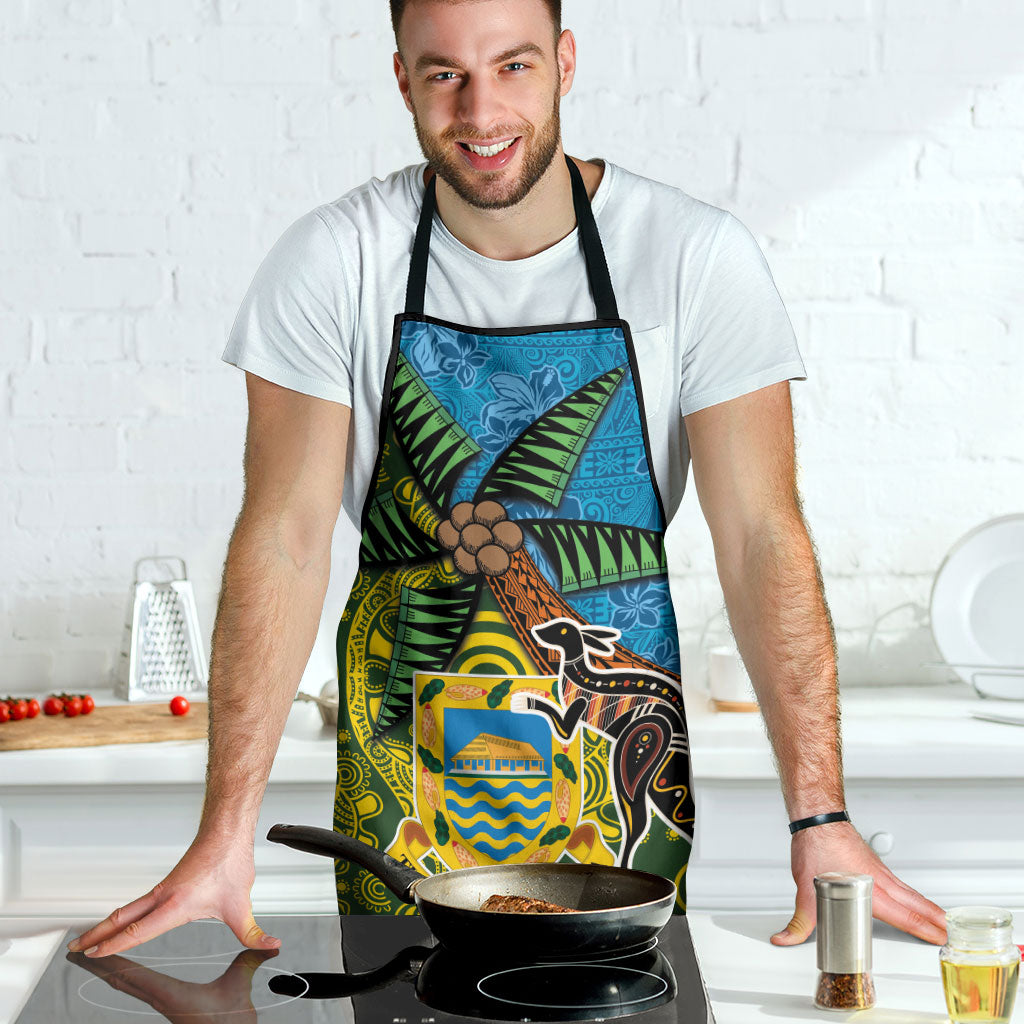 Tuvalu and Australia Together Apron Tapa Pattern and Aboriginal mix Culture