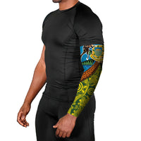 Tuvalu and Australia Together Arm Sleeves Tapa Pattern and Aboriginal mix Culture