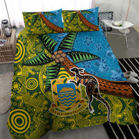 Tuvalu and Australia Together Bedding Set Tapa Pattern and Aboriginal mix Culture