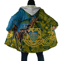 Tuvalu and Australia Together Cloak Tapa Pattern and Aboriginal mix Culture