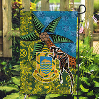 Tuvalu and Australia Together Garden Flag Tapa Pattern and Aboriginal mix Culture