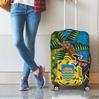 Tuvalu and Australia Together Luggage Cover Tapa Pattern and Aboriginal mix Culture