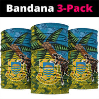Tuvalu and Australia Together Neck Gaiter Tapa Pattern and Aboriginal mix Culture