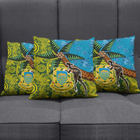 Tuvalu and Australia Together Pillow Cover Tapa Pattern and Aboriginal mix Culture
