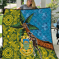 Tuvalu and Australia Together Quilt Tapa Pattern and Aboriginal mix Culture