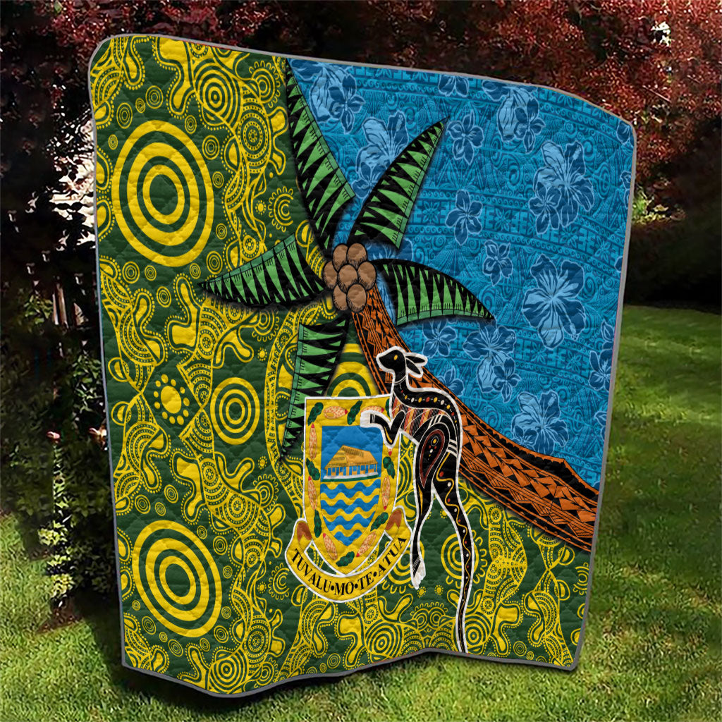 Tuvalu and Australia Together Quilt Tapa Pattern and Aboriginal mix Culture