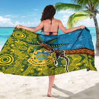 Tuvalu and Australia Together Sarong Tapa Pattern and Aboriginal mix Culture