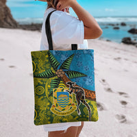 Tuvalu and Australia Together Tote Bag Tapa Pattern and Aboriginal mix Culture