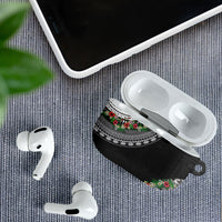 Fiji Hibiscus AirPods Case Tapa Masi Motifs with Tropical Plants