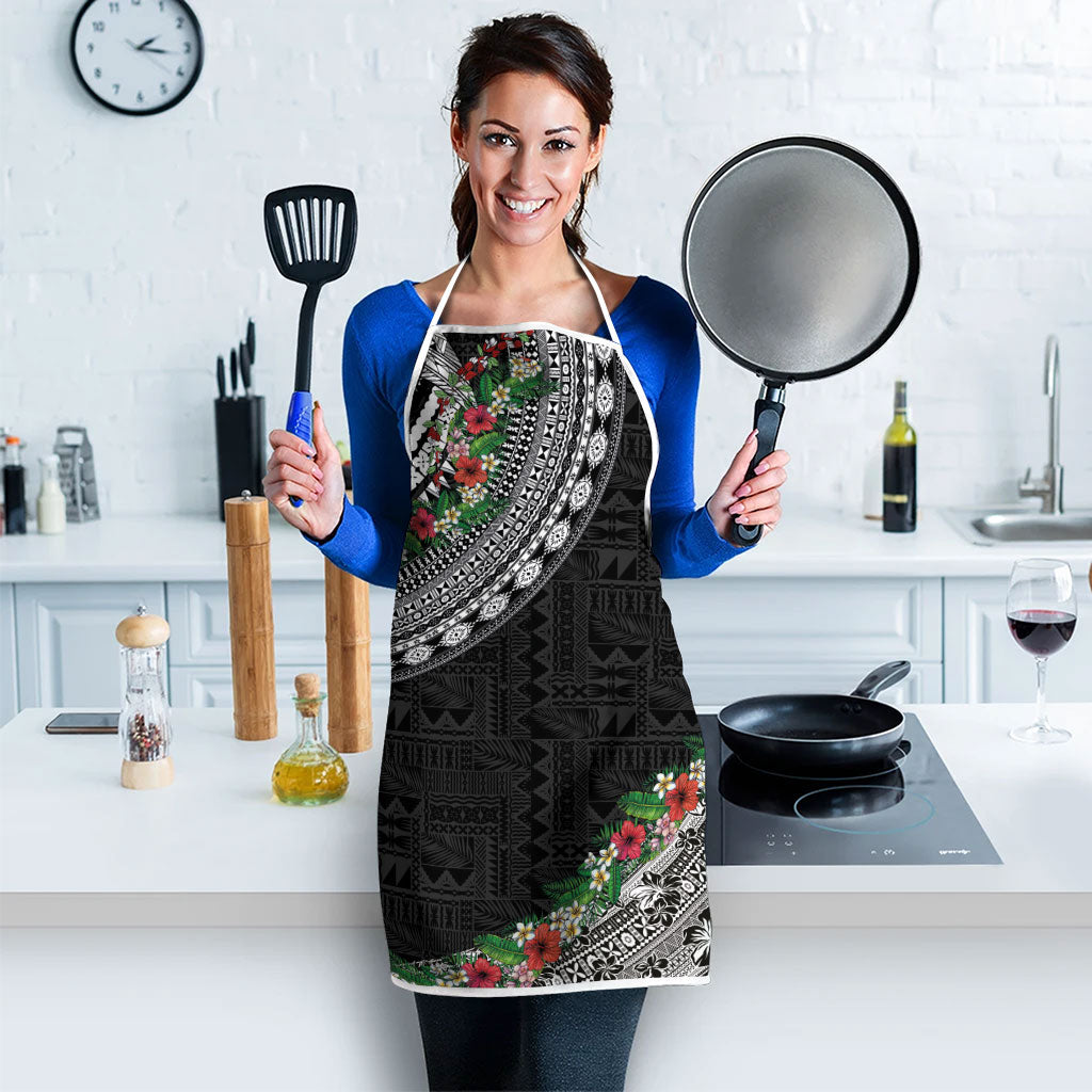 Fiji Hibiscus Apron Tapa Masi Motifs with Tropical Plants