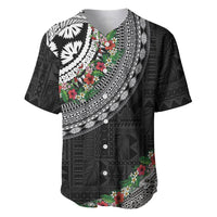 Fiji Hibiscus Baseball Jersey Tapa Masi Motifs with Tropical Plants