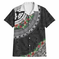 Fiji Hibiscus Hawaiian Shirt Tapa Masi Motifs with Tropical Plants
