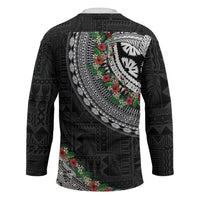 Fiji Hibiscus Hockey Jersey Tapa Masi Motifs with Tropical Plants