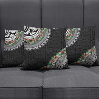 Fiji Hibiscus Pillow Cover Tapa Masi Motifs with Tropical Plants