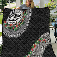 Fiji Hibiscus Quilt Tapa Masi Motifs with Tropical Plants