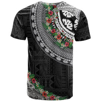 Fiji Hibiscus T Shirt Tapa Masi Motifs with Tropical Plants