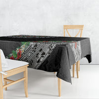 Fiji Hibiscus Tablecloth Tapa Masi Motifs with Tropical Plants