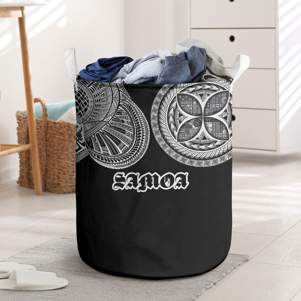 Samoa Traditional Tattoo Laundry Basket Tribal Tatau Pattern LT03 Black - Polynesian Pride