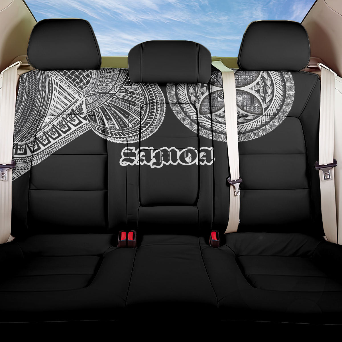 Samoa Traditional Tattoo Back Car Seat Cover Tribal Tatau Pattern