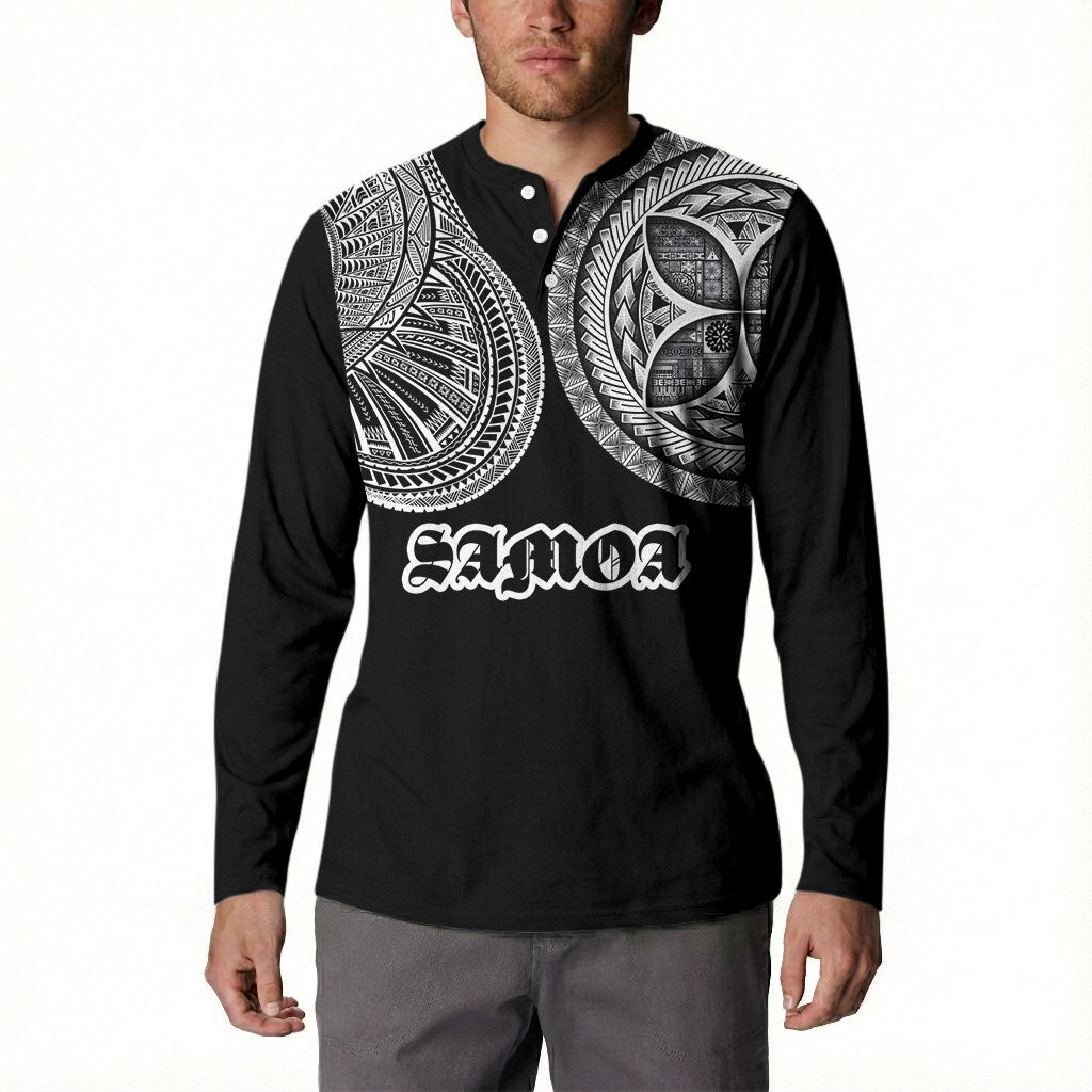 Samoa Traditional Tattoo Button Sweatshirt Tribal Tatau Pattern