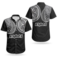 Samoa Traditional Tattoo Couples Matching Tank Maxi Dress and Hawaiian Shirt Tribal Tatau Pattern