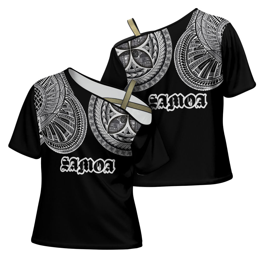 Samoa Traditional Tattoo Cross Shoulder Shirt Tribal Tatau Pattern