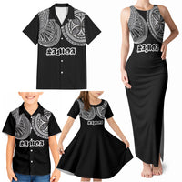Samoa Traditional Tattoo Family Matching Tank Maxi Dress and Hawaiian Shirt Tribal Tatau Pattern