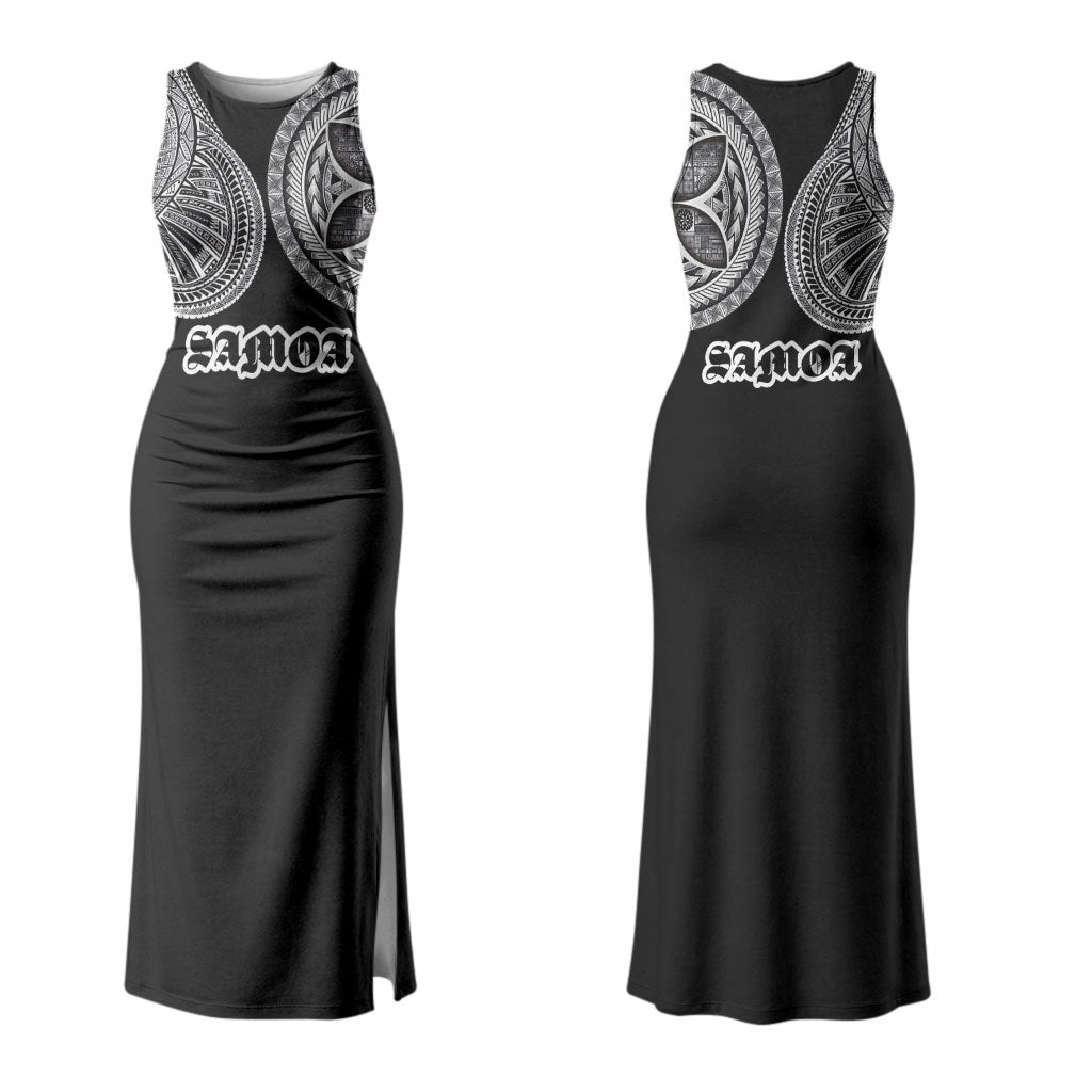 Samoa Traditional Tattoo Family Matching Tank Maxi Dress and Hawaiian Shirt Tribal Tatau Pattern