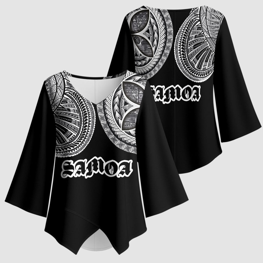 Samoa Traditional Tattoo Kimono Sleeve Blouse Tribal Tatau Pattern