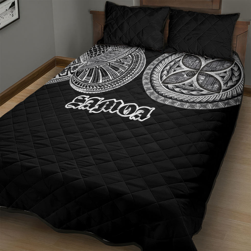 Samoa Traditional Tattoo Quilt Bed Set Tribal Tatau Pattern