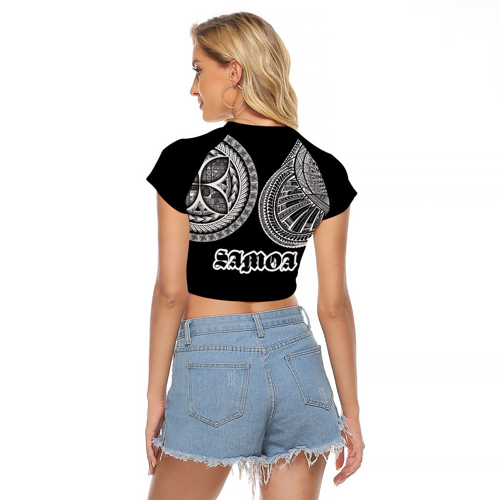 Samoa Traditional Tattoo Raglan Cropped T Shirt Tribal Tatau Pattern