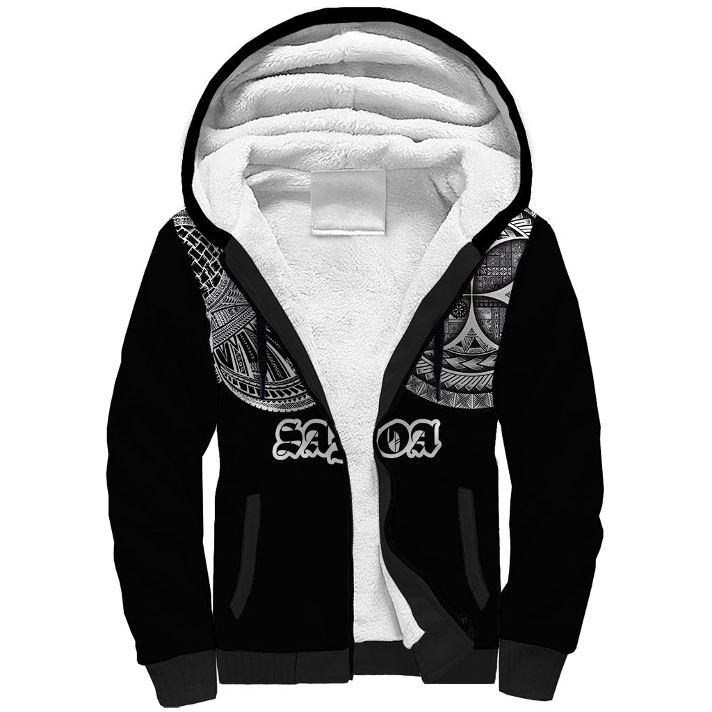 Samoa Traditional Tattoo Sherpa Hoodie Tribal Tatau Pattern